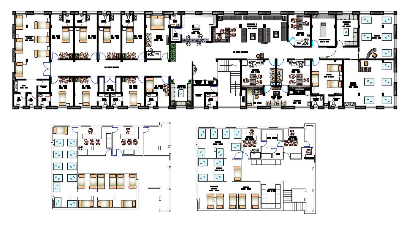 Best Dwg Drawing Small Hospital Design With Furniture Layout Autocad File