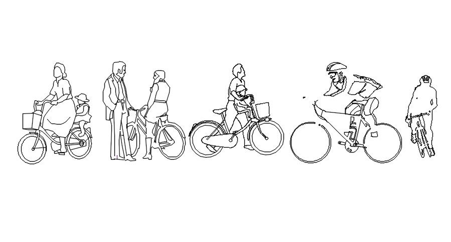 Bicycle design in AutoCAD 2D drawing, dwg file, CAD file