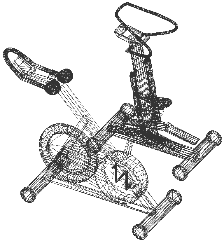 Bicycle exercise machine 3d model DWG AutoCAD Drawing