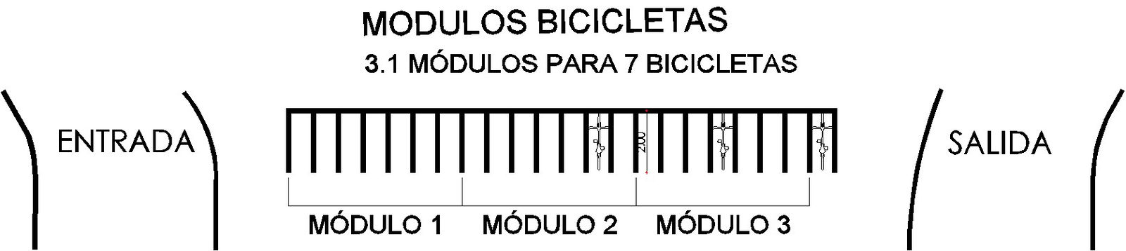 Bicycles parking space details.