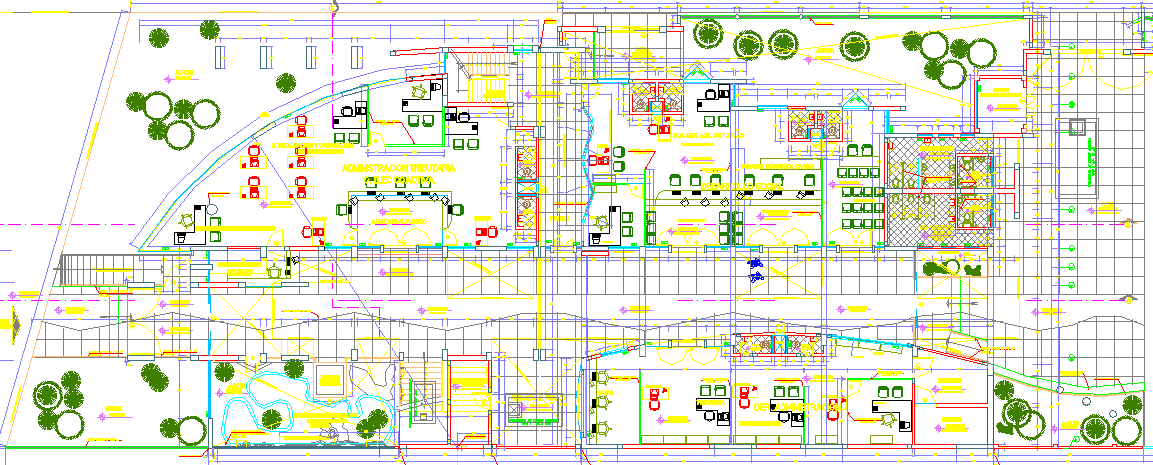 Big Layout plan of a office dwg file