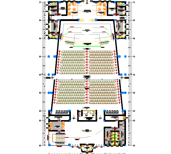 Big auditorium layout plan dwg file