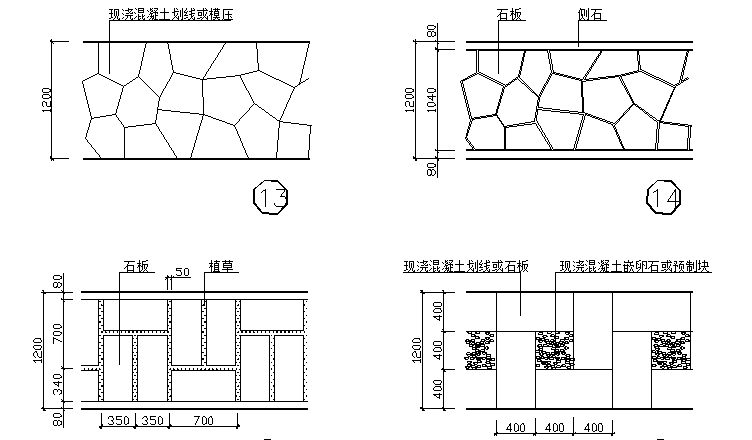 Big stone detailing of walkway