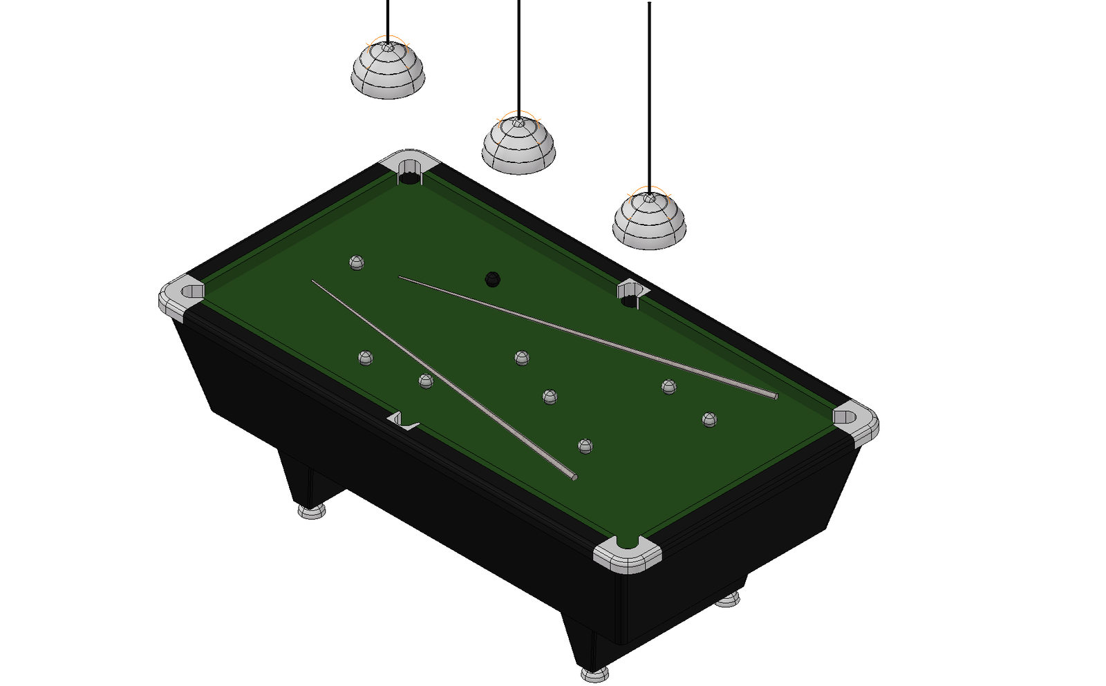 Billiard table plan detail dwg file.