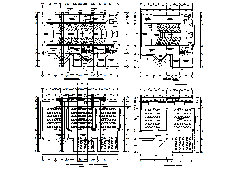 Biology college plan detail dwg file