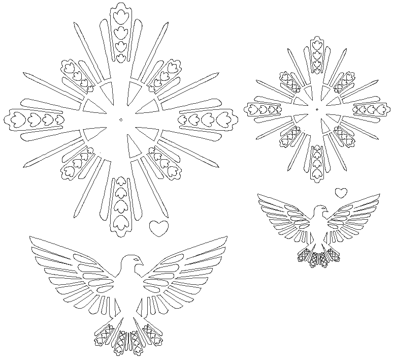 Bird and other 3d art design dwg autocad drawing.