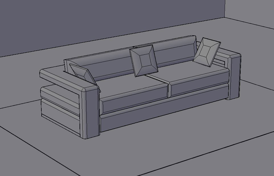 Black and White Sofa Design AutoCAD Drawing for Interiors