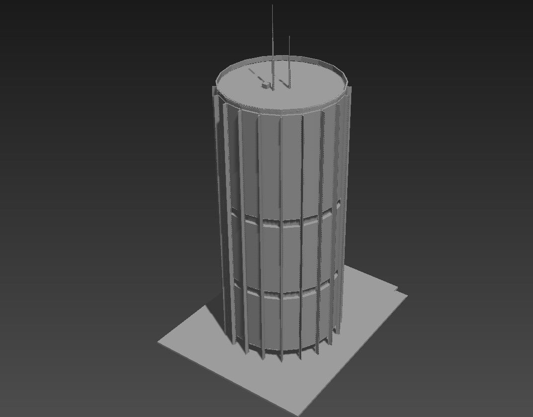 Round Commercial Block Elevation Model in 3D Max Format files