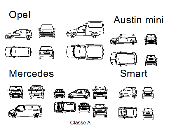 Block cars plan detail dwg file.
