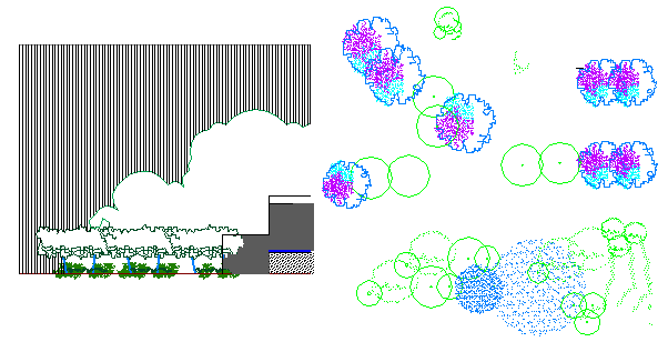 Block design view of tree dwg file