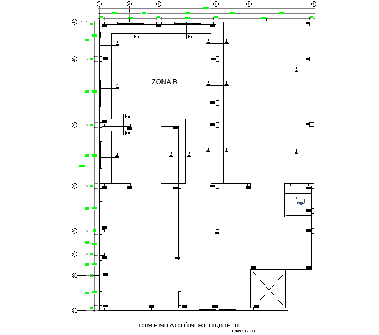 Block foundation plan detail