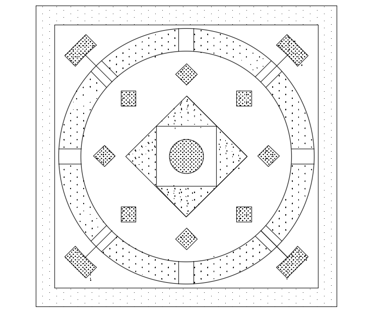 Block of square pattern of wooden symbol dwg file
