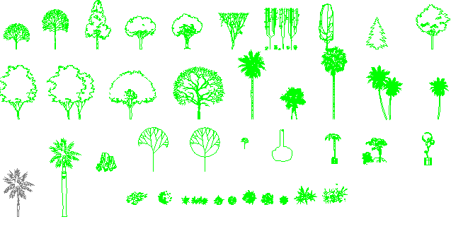 Blocks of tree architecture project dwg file