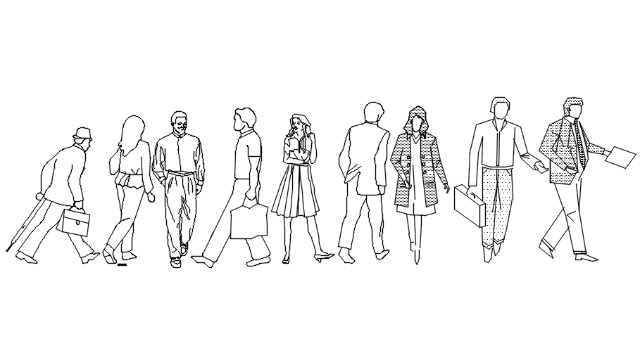 Blocks of human in AutoCAD 2D, dwg file, CAD file