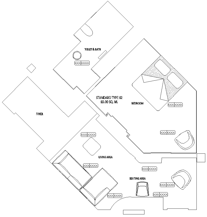 Bluprint for one bhk house with furniture detail DWG AutoCAD drawing