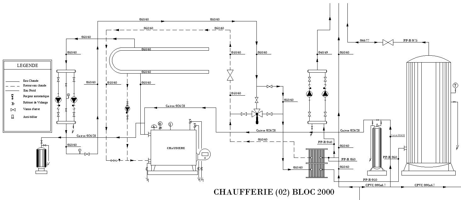  Boiler Room Schematic Layout Drawing AutoCAD DWG File