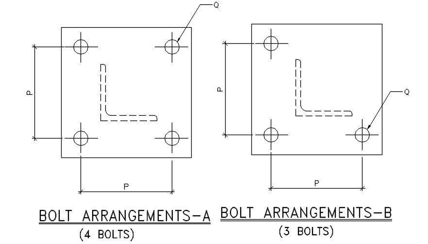 Bolt Arrangement Cad Drawing DWG File