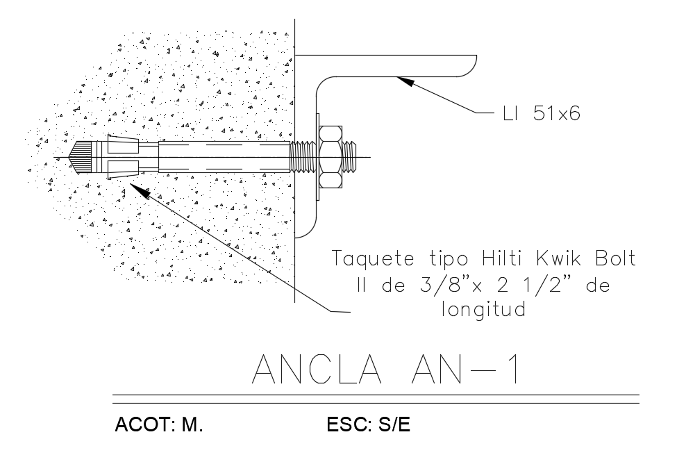 Bolt Plug Side Section CAD DWG Drawing for Mechanical Design Projects