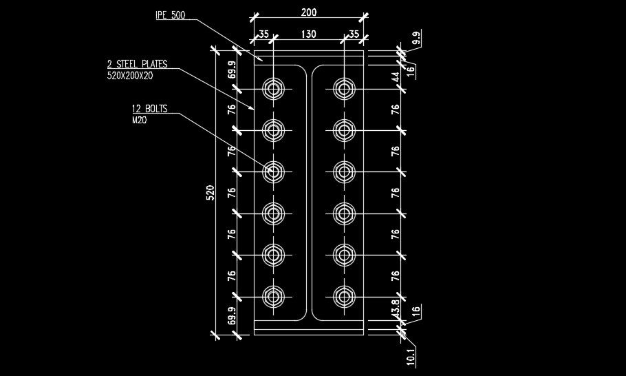 Bolt connection detail drawing of the column download now