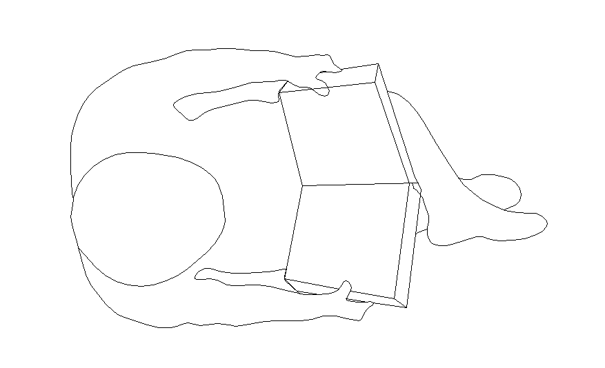 Book reading man CAD blocks 2d view layout dwg file