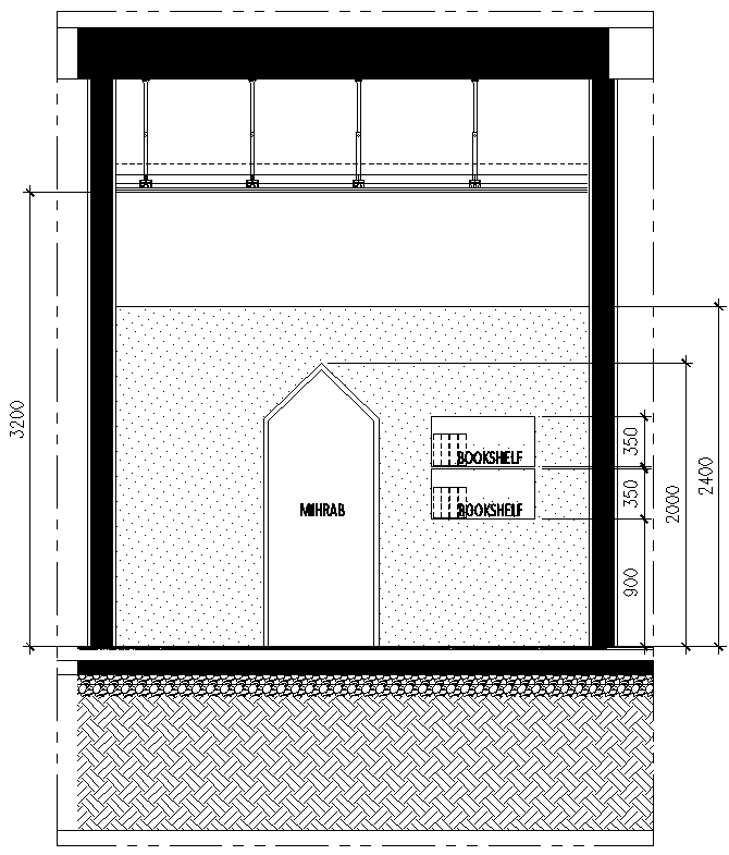 Book shelf and mehrab details dwg autocad drawing .