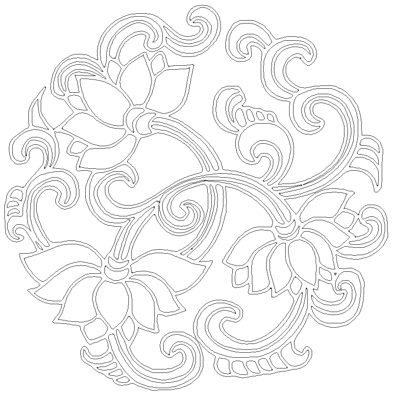 Botanical art design DWG AutoCAD drawing