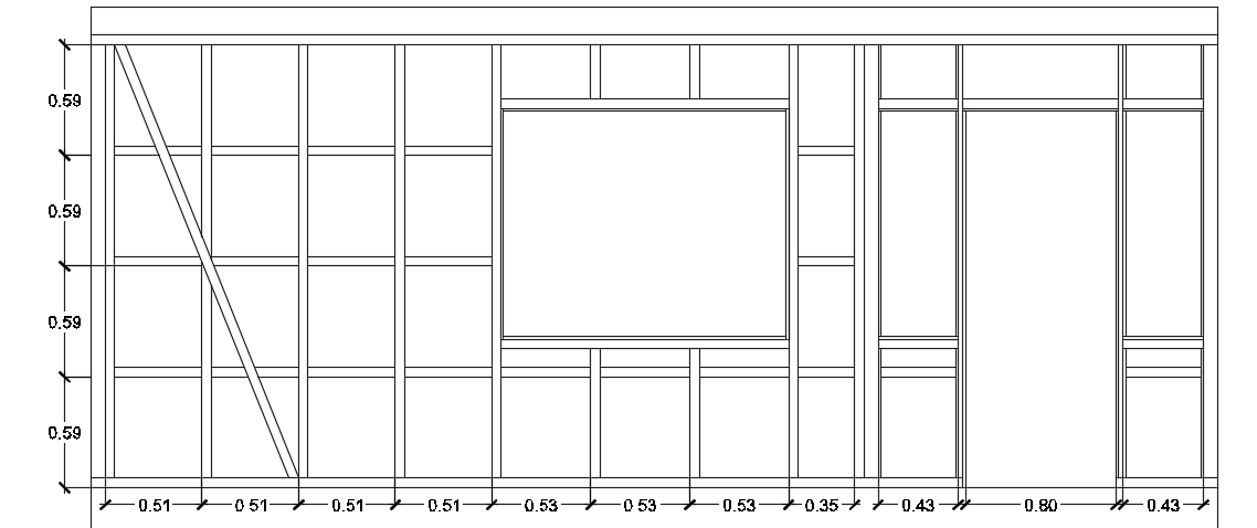 Bottom view of the 6x7m two story house building cad drawing is given in this file