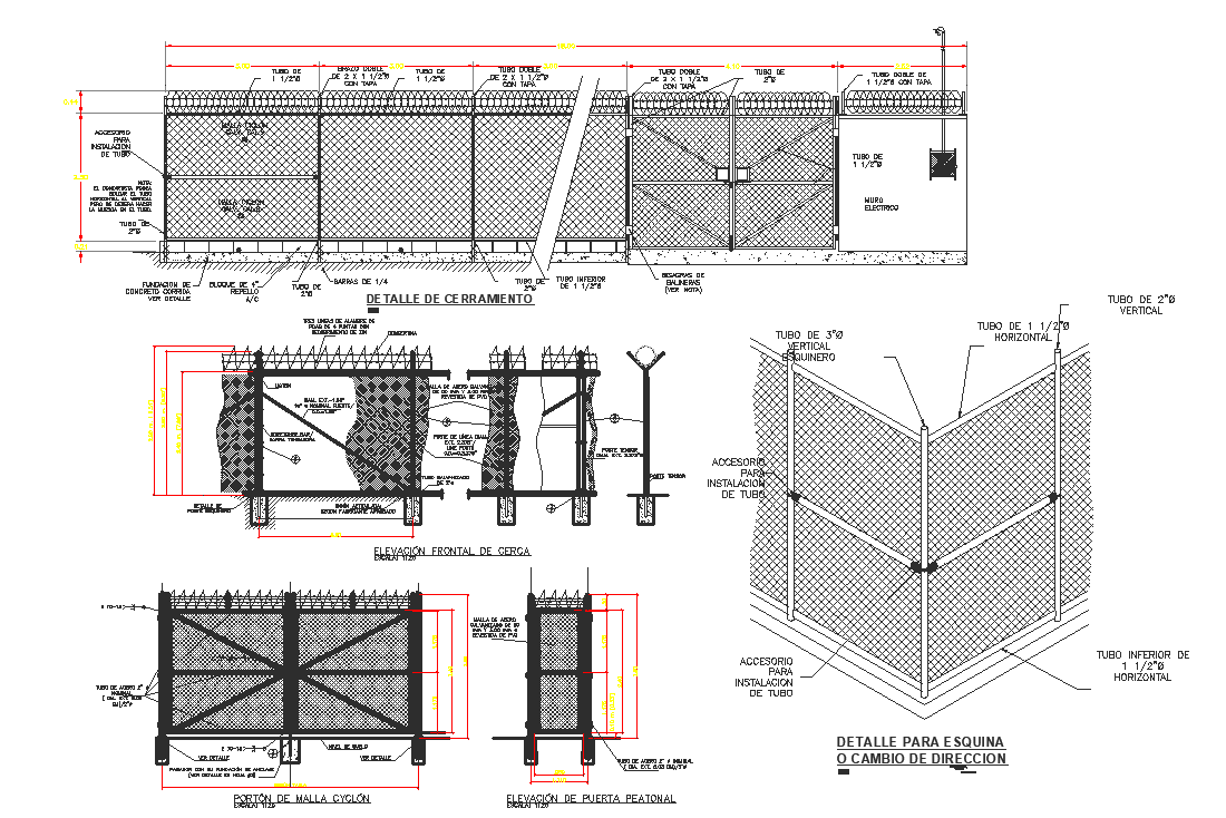 Boundary line wall elevation section view detail dwg file