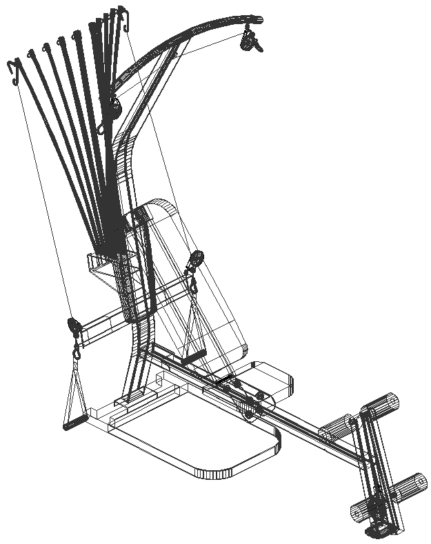 Bowflex home gym equipment 3D wireframe design DXF AutoCAD drawing
