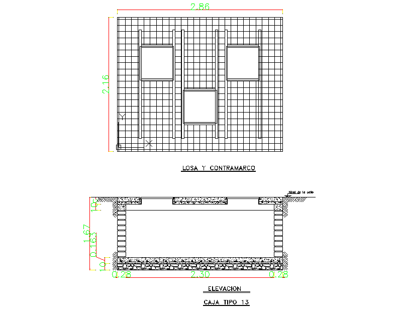 Box type drinking water dwg file