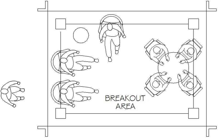 Breakout area design in detail AutoCAD drawing, dwg file, CAD file