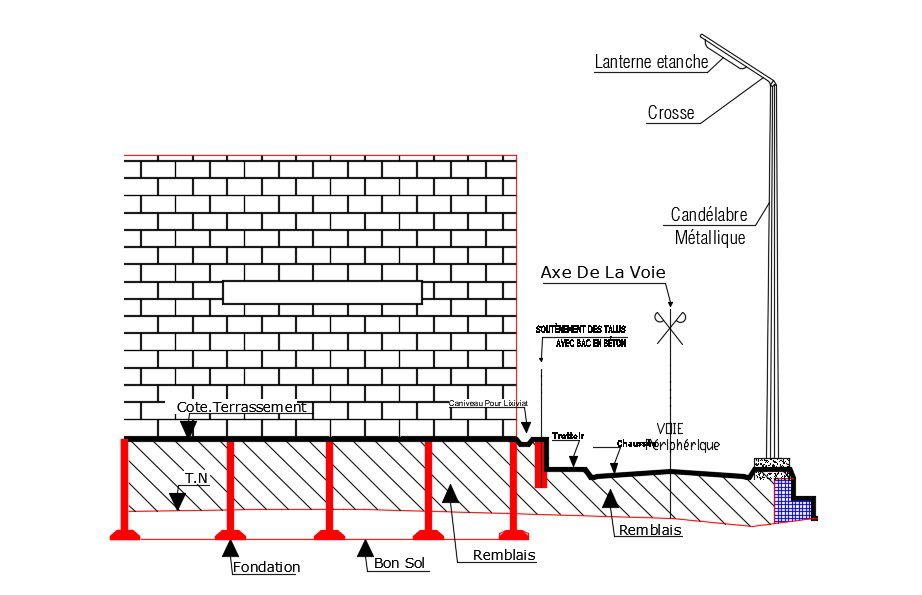 Brick Wall Construction AutoCAD Drawing Download