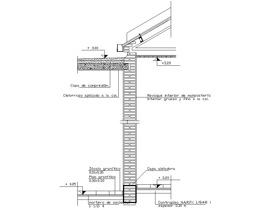 Brick Wall Section AutoCAD drawing