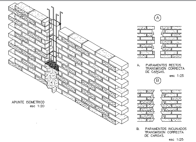 Brick wall construction details dwg file