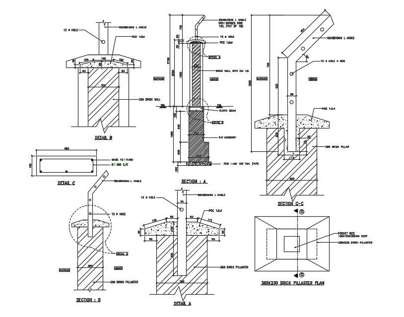 Brick plaster detail. Download autocad drawing file | CADBULL