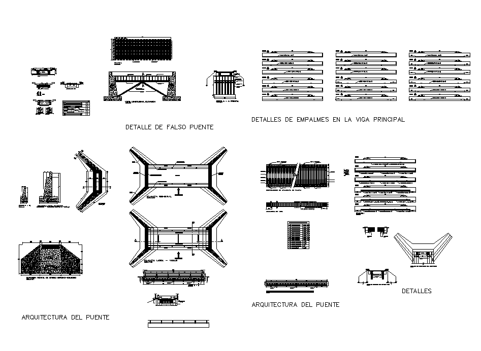 Bridge Bodywork structure detail elevation 2d view dwg file