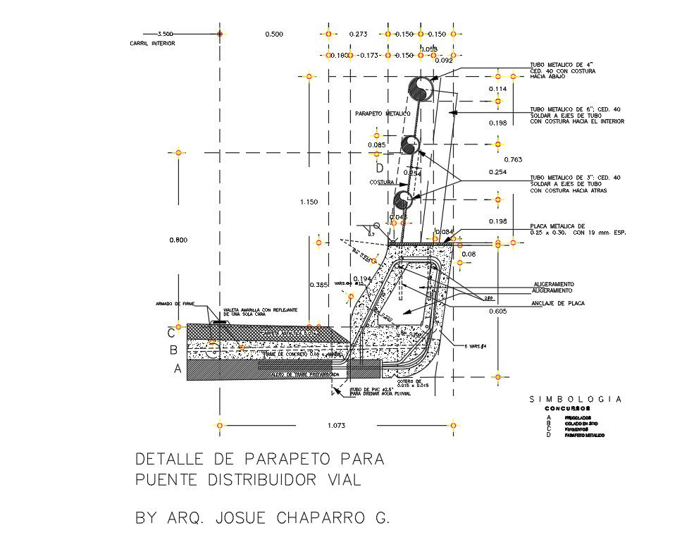 Bridge Railing Section Drawing For AutoCAD File