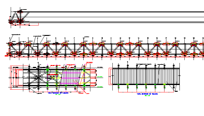 Bridge construction details architecture project dwg file