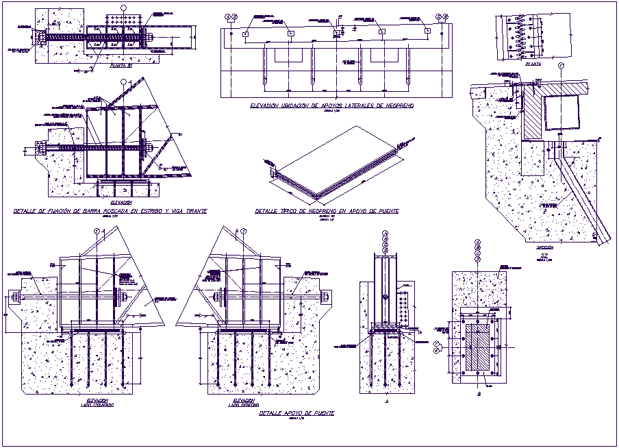 Bridge part construction view dwg file