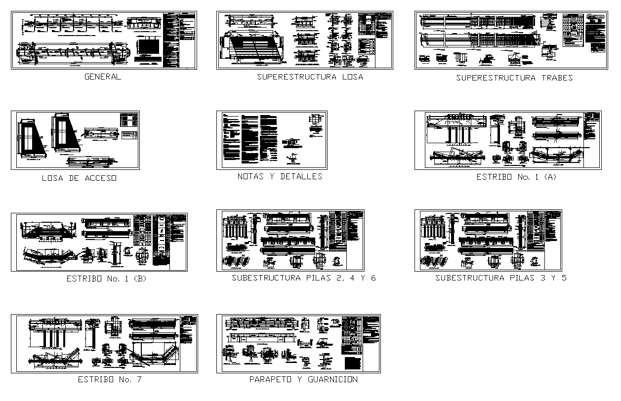 Bridge slab detail sectional layout autocad file