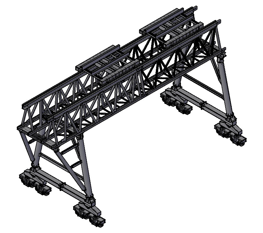 Bridge structure 3d model detail elevation autocad file