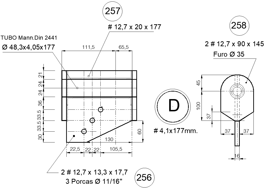 Bridge Section Engineering CAD Drawing Component Dimensions