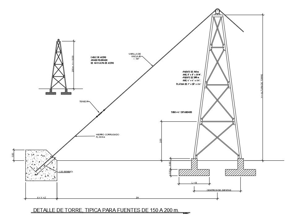 Bridge support tower plan is given in this Autocad drawing file.Download now.