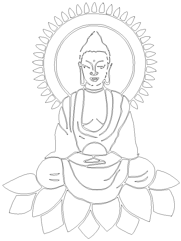 Buddha cnc cutting details for paneling or temple design dwg autocad drawing .