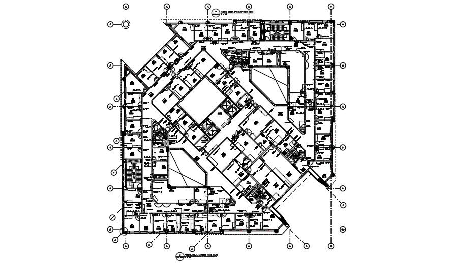 Builders work plan layout for office building.