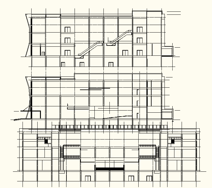 Building Apartment Elevation detail in DWG file