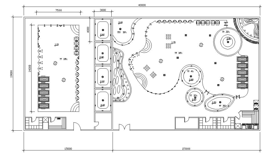 Building Area Landscaping Plan CAD File Free Download