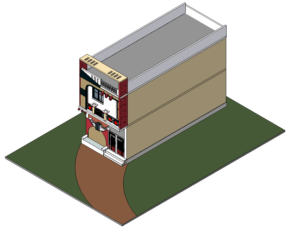 Building CAD structure detail elevation 3d model 3d max file