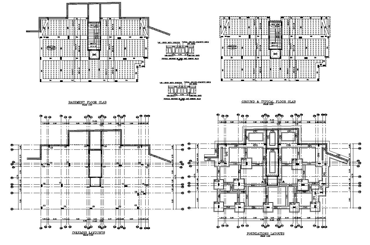 Building Column Layout And Foundation Structure Design