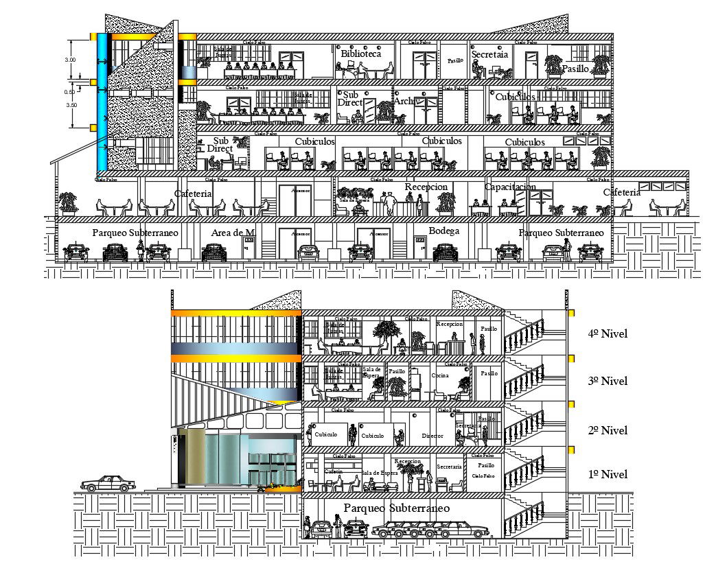 Building Cross Section DWG File